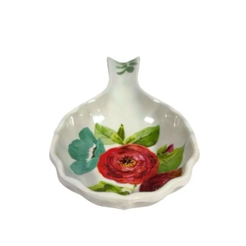 Vintage The Pioneer Women Spoon Rest Red Poppies Floral Pattern Melamine 8.75